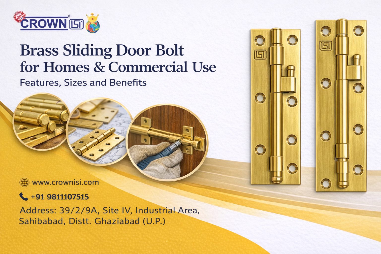 Brass Sliding Door Bolt for Homes & Commercial Use: Features, Sizes and Benefits