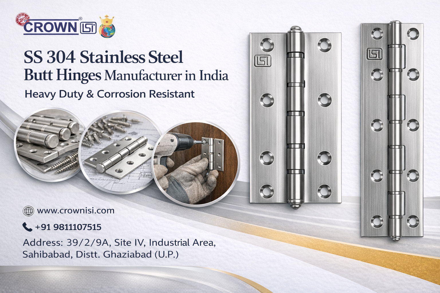 Stainless Steel Hinges Manufacturer in India – Heavy Duty & Bulk Supply