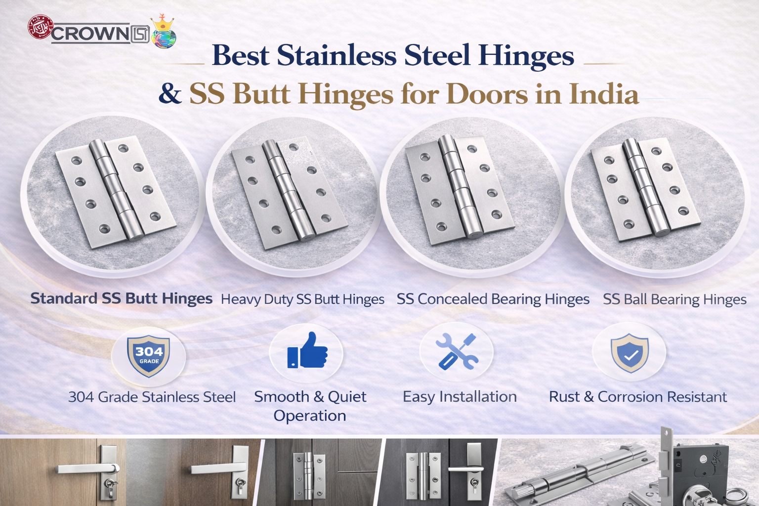 Best Stainless Steel Hinges & SS Butt Hinges for Doors in India