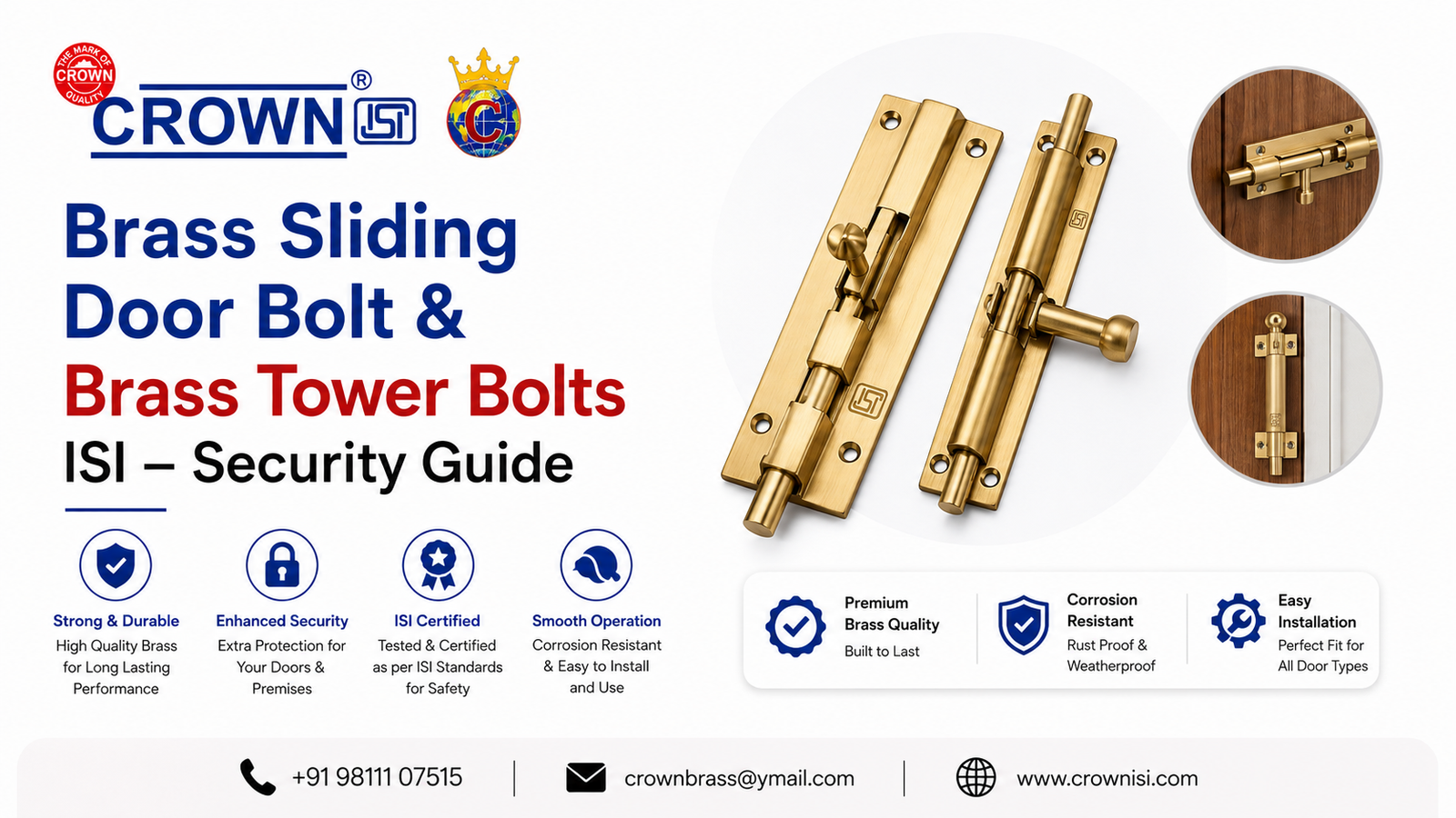 Brass Sliding Door Bolt & Brass Tower Bolts ISI – Security Guide