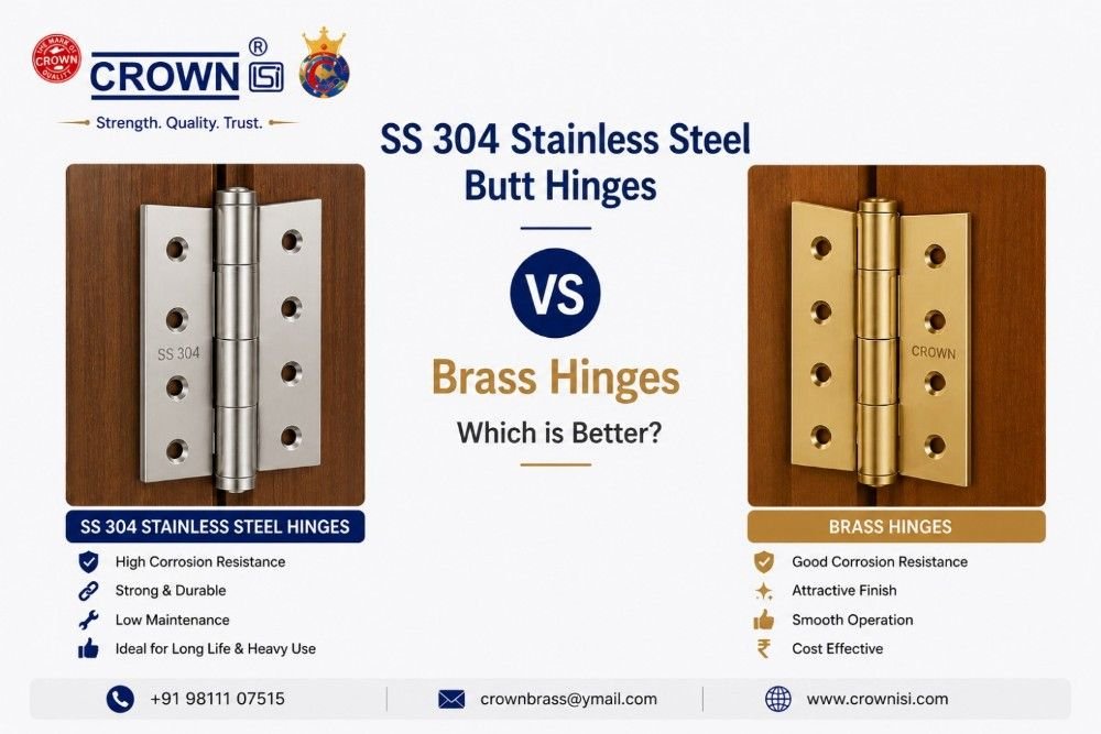 SS 304 Stainless Steel Butt Hinges vs Brass Hinges: Which is Better?