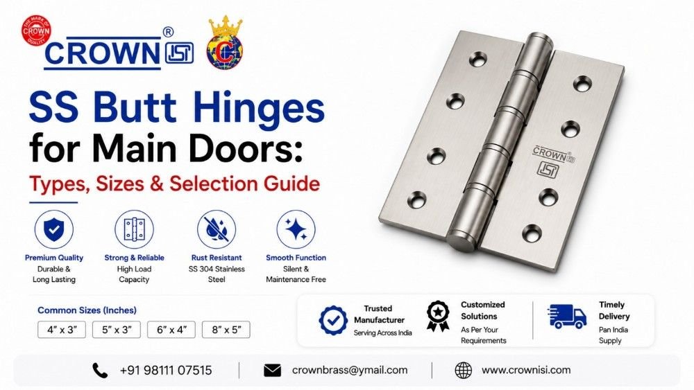 SS Butt Hinges for Main Doors: Types, Sizes & Selection Guide