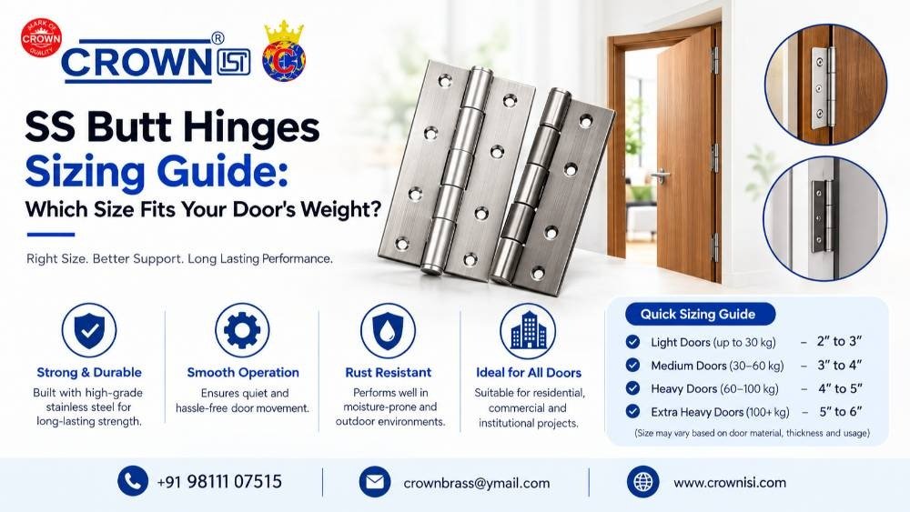 SS Butt Hinges Sizing Guide: Which Size Fits Your Door's Weight?